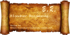 Blondner Rozamunda névjegykártya
